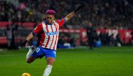 Girona's Brazilian defender #20 Yan Couto kicks the ball during the Spanish league football match between Girona FC and Deportivo Alaves at the Montilivi stadium in Girona on December 18, 2023. Photo by Pau BARRENA / AFP