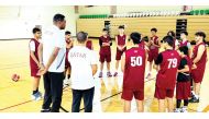 Qatar squad takes part in a training session.