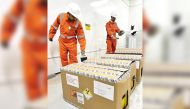 Workers inspecting some radioactive materials recently.