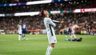 Portugal's forward #07 Cristiano Ronaldo reacts during the UEFA Nations League group A football match between Portugal and Croatia at the Luz stadium in Lisbon on September 5, 2024. (Photo by Patricia De Melo Moreira / AFP)