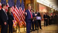 Republican presidential nominee, former US President Donald Trump speaks during a press conference at Trump Tower on September 06, 2024 in New York City. (Photo by Michael M. Santiago/Getty Images via AFP)