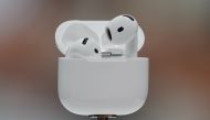 AirPods on display at the Apple Event on Monday. (Photo by Junne Alcantara/The Washington Post)