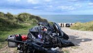 A damaged migrants' boat after a failed attempt to cross the English Channel that led to the death of 8 people near the beach of Ambleteuse, northern France. (Photo by Bernard Barron / AFP)
 