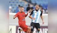 Action during the match between Al Wakrah and Tractor at Al Janoub Stadium yesterday. 