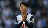 Tottenham Hotspur's South Korean striker #07 Son Heung-Min applauds fans after the English Premier League football match between Tottenham Hotspur and Brentford at the Tottenham Hotspur Stadium in London, on September 21, 2024. Photo by Glyn KIRK / AFP