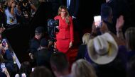 Melania Trump walks to the VIP box on the final day of the Republican convention in July. (Photo by Ricky Carioti/The Washington Post)