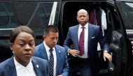 New York City Mayor Eric Adams arrives to appear in court after being indicted on federal charges of accepting bribes and illegal campaign contributions from Turkish nationals, in New York, September 27, 2024. Photo by TIMOTHY A. CLARY / AFP.