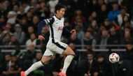 Tottenham Hotspur's South Korean striker #07 Son Heung-Min runs with the ball during the UEFA Europa League League stage football match between Tottenham Hotspur and at the Tottenham Hotspur Stadium in London, on September 26, 2024. (Photo by Glyn KIRK / AFP)
