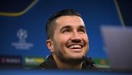 Dortmund's Turkish head coach Nuri Sahin addresses a press conference on the eve of the UEFA Champions League football match Borussia Dortmund v Celtic at the Signal Iduna Park in Dortmund, western Germany on September 30, 2024. (Photo by Ina FASSBENDER / AFP)
