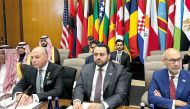 Minister of State at the Ministry of Foreign Affairs H E Dr. Mohammed bin Abdulaziz bin Saleh Al Khulaifi taking part in the meeting in Washington, DC.  