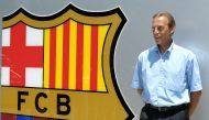 (FILES) Australia's assistant football coach Johan Neeskens of Holland poses for a picture during his official presentation in Barcelonaｴs Camp Nuo Stadium 13 June 2006. (Photo by Cesar RANGEL / AFP)

