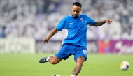 Hilal's Brazilian forward #10 Neymar warms up ahead of the AFC Champions League group B football match between UAE's Al-Ain and Saudi's Al-Hilal at the Hazza bin Zayed Stadium in al-Ain on October 21, 2024. (Photo by AFP)