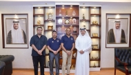 Dr. Khalid Al-Shafi, Editor in Chief, Peninsula, with Rajagopal. R, Senior Marketing Manager, Landmark Group, Mohamed Mohideen, Asst Marketing Manager, Landmark Group and Sushil Menon, Assistant Advertising Manager of The Peninsula.