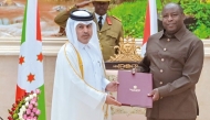 President of Burundi H E Evariste Ndayishimiye receiving the credentials of H E Fahad Rashid Al Muraikhi as Ambassador Extraordinary and Plenipotentiary of Qatar (non-resident) to Burundi.
