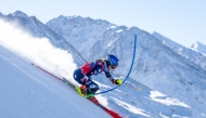 USA's Mikaela Shiffrin competes during the first run of the women's slalom race during the FIS Alpine Skiing World Cup in Hochgurgl, Austria on November 23, 2024. (Photo by Johann GRODER / various sources / AFP)
