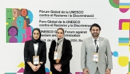 Officials from Qatar Social Work Foundation at the Global Forum against Racism and Discrimination, in Barcelona, Spain.