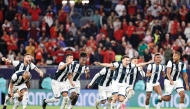 Pachuca’s players celebrate after winning the penalty shoot-out against Egypt’s Al Ahly at Stadium 974 in Doha yesterday. AFP