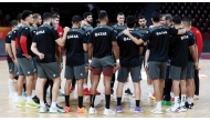 Qatar handball players during a training session.