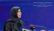 Minister of Education and Higher Education H E Lolwah bint Rashid Al Khater addressing the Education Excellence Day Award  ceremony yesterday.
