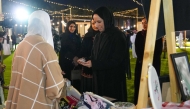 Minister of Social Development and Family H E Buthaina bint Ali Al Jabr Al Nuaimi visiting the Ramadan bazaar at MIA Park yesterday.