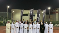 Officials with the winners at the awards ceremony. 