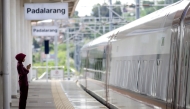 A high-speed electrical multiple unit train leaves Padalarang Station of the Jakarta-Bandung High-Speed Railway in Padalarang, Indonesia, March 29, 2025. (Photo by Septianjar Muharam/Xinhua)
