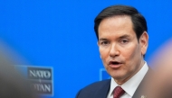 US Secretary of State Marco Rubio addresses the audience during a final press conference as part of the meeting of North Atlantic Treaty Organization (NATO) Ministers of Foreign Affairs at NATO's headquarters in Brussels on April 4, 2025. (Photo by Jacquelyn Martin / POOL / AFP)
