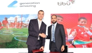 Nasser Al Khori (right), Executive Director of GA and Mohamed Amine Zariat, Founder and President of Tibu Africa during the signing of the memorandum of understanding. 
