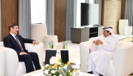 Ambassador of Algeria to Qatar, H E Saleh Attia with QC Chairman, Sheikh Khalifa bin Jassim Al Thani.