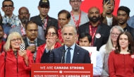 Canada's PM and Liberal Party leader Mark Carney speaks at a victory party in Ottawa, Ontario on April 29, 2025. (Photo by Dave Chan / AFP)