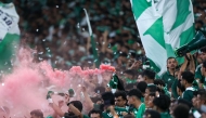 Ahli fans cheer during the AFC Champions League final match between Saudi's Al-Ahli and Japan's Kawasaki at King Abdullah Sports City in Jeddah on May 3, 2025. (Photo by AFP)
