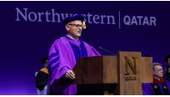 NU-Q dean Marwan M Kraidy addressing the students.