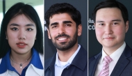 From left: Jingjie Wang, Abdul Hanan and Abdulbosit Shukhrabekov