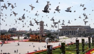 White doves are released at the end of the commemoration activities marking the 70th anniversary of the victory of the Chinese People's War of Resistance Against Japanese Aggression and the World Anti-Fascist War, in Beijing, capital of China, Sept. 3, 2015. (Xinhua/Pang Xinglei)
