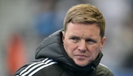 Newcastle United's English head coach Eddie Howe reacts ahead of the English Premier League football match between Brighton and Hove Albion and Newcastle United at the American Express Community Stadium in Brighton, southern England on May 4, 2025. (Photo by Glyn KIRK / AFP)