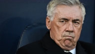 (FILES) Real Madrid's Italian coach Carlo Ancelotti reacts during the UEFA Champions League quarter-final second-leg football match between Manchester City and Real Madrid, at the Etihad Stadium, in Manchester, north-west England, on April 17, 2024(Photo by Paul ELLIS / AFP)