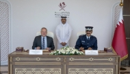 In the presence of  Minister of State for Interior Affairs H E Sheikh Abdulaziz bin Faisal bin Mohammed Al-Thani, the letter of intent is being signed on behalf of MoI by  Assistant Undersecretary for Technical and Specialised Affairs H E Maj Gen Abdullah bin Mohammed Al Sowaidi, and on behalf of the IBM Senior Vice-President for IBM’s Marketing and Communications Jonathan Adashek.