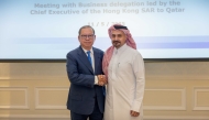 QFC CEO, Yousuf Mohamed Al-Jaida, and HKTDC Chairman, Dr. Peter Lam Kin-ngok, during the signing ceremony.