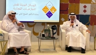 QICCA Board Member, Sheikh Dr. Thani bin Ali Al Thani (right)speaking during the launch of his new book.