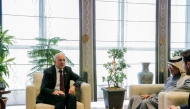Turkish Minister of Treasury and Finance H E Mehmet Şimşek during an interview with Editor-in-Chief of Al Sharq newspaper Jaber Al Harami.