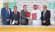 Director of Lulu Hypermarket Qatar, Shaijan M O and CEO of Golalita, Ali Al Yafei with other officials during the MoU signing.