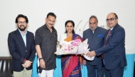Ambassador of India H E Vipul receiving members of the Indian parliamentary delegation.