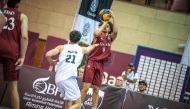 Action during the match between Qatar and New Zealand.