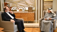 President of the Institute of Islamic Thought in Ankara Dr. Mehmet Görmez during an interview with Editor in-Chief of Al Sharq newspaper Jaber Al-Harmi in Ankara.