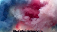Paris Saint-Germain's players parade on a bus on the Champs-Elysees avenue in Paris on June 1, 2025. (Photo by Thibaud Moritz / AFP)