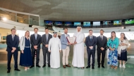 Belgian Deputy Prime Minister and Minister of Foreign Affairs, European Affairs and Development Cooperation H E Maxime Prévot with President and Chief Executive Officer of UDC, Yasser Al-Jaidah and representatives of the executive management at the Oyster Building, yesterday. 