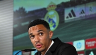 English defender Trent Alexander-Arnold gives a press conference during his official presentation as a new Real Madrid CF player, at the Ciudad Real Madrid training complex in Valdebebas, on the outskirts of Madrid, on June 12, 2025. (Photo by JAVIER SORIANO / AFP)