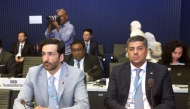 President of CRA and Chair-Designate of the ITU Plenipotentiary Conference 2026 (PP-26) Eng. Ahmad Abdulla AlMuslemani with another Qatari delegate at the event.

