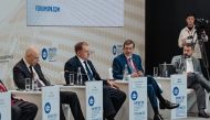 Minister of State for Foreign Trade Affairs, H E Dr. Ahmed bin Mohamed Al-Sayed with senior officials during the St. Petersburg International Economic Forum in Russia.