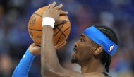 Shai Gilgeous-Alexander #2 of the Oklahoma City Thunder warms up prior to Game Seven of the 2025 NBA Finals against the Indiana Pacers at Paycom Center on June 22, 2025 in Oklahoma City, Oklahoma. Photo by MATTHEW STOCKMAN / GETTY IMAGES NORTH AMERICA / Getty Images via AFP.